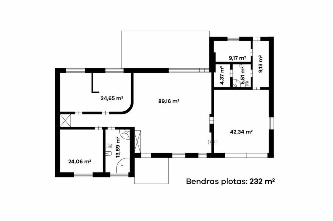 Parduodamas namas Žaibo g., Noreikiškių k., 232 kv.m ploto, 1 aukštai